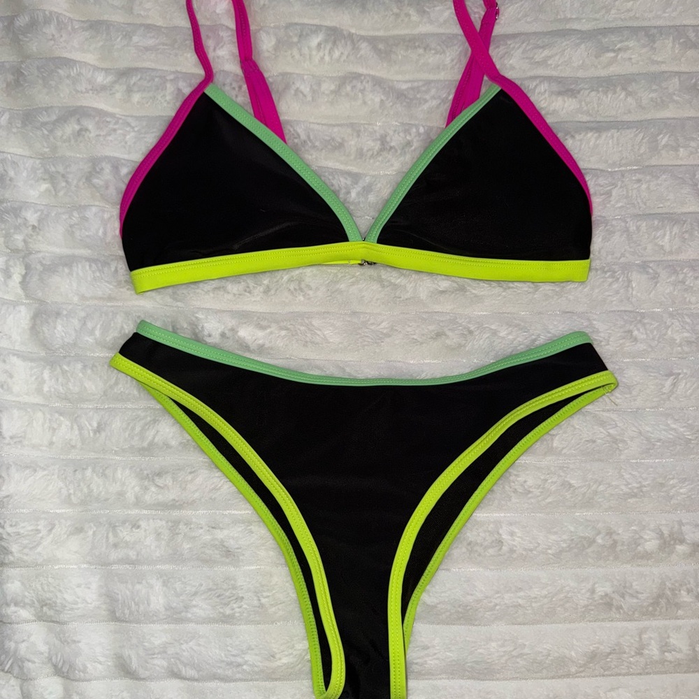 Black Bikini with Neon Trim